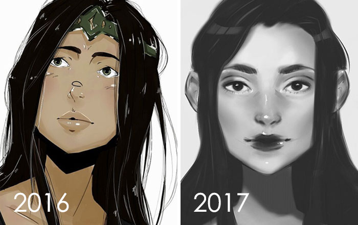First Digital Drawing And A Digital Drawing After 1 Year