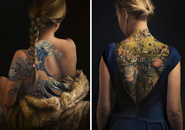 Famous Masterpieces Are Re-imagined As Tattoos On The Back