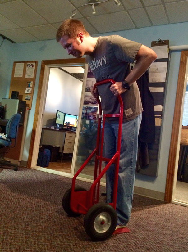 I Heard A Coworker Say, "This Segway Is Terrible." I Turned Around And Found Him Like This