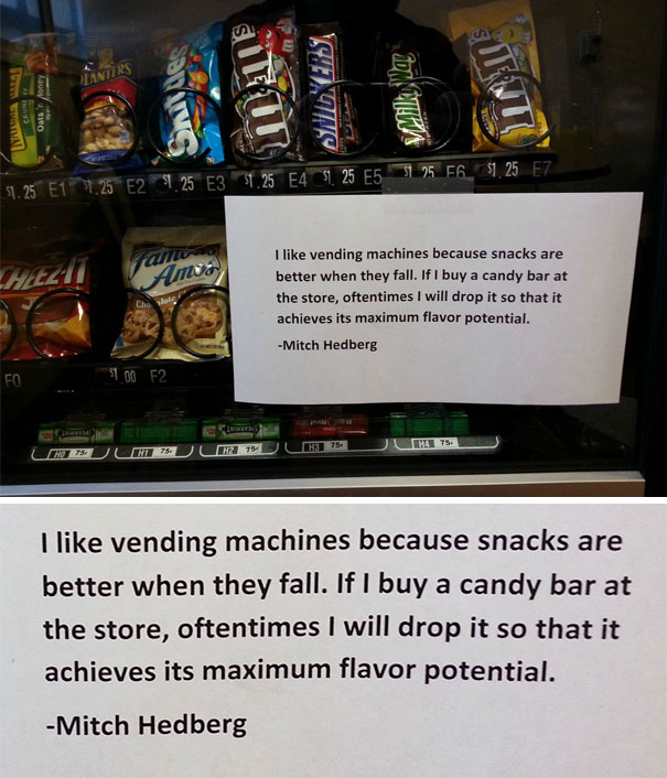 Saw This On The Vending Machine At Work Today