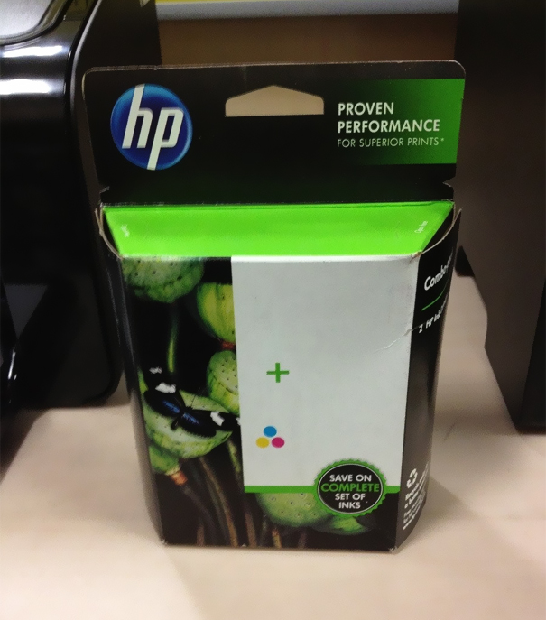 Hp Forgot To Print The Label For This Ink Cartridge... That's Mildly Ironic