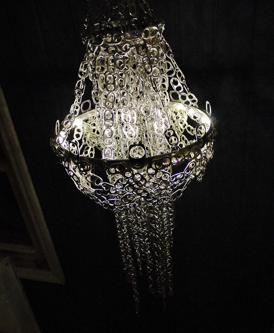 I Made A Chandelier From Hundreds Of Soda Can Tabs