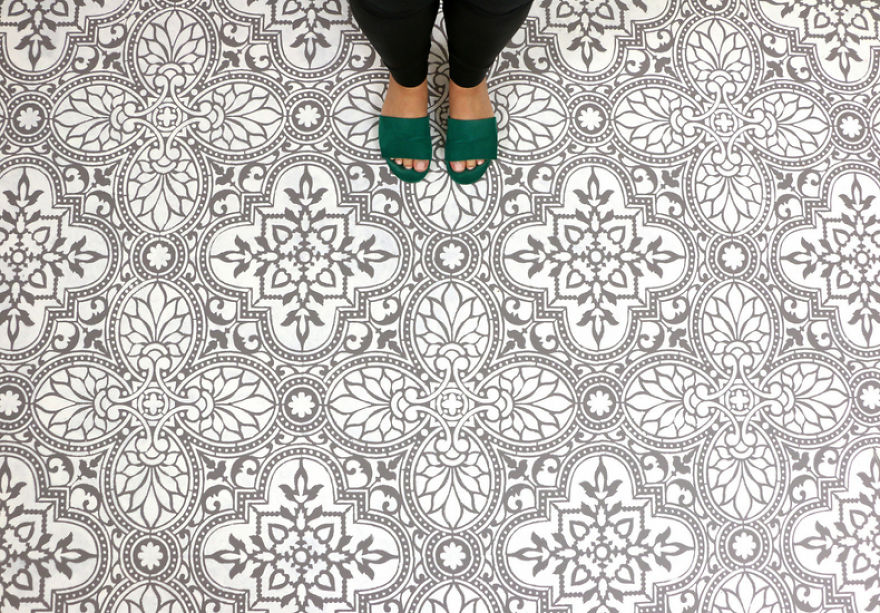 Use A Tile Stencil To Upgrade Your Boring Floor