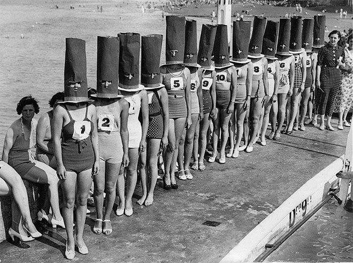 Concurso de belleza sin rostro en Cliftonville, 1936