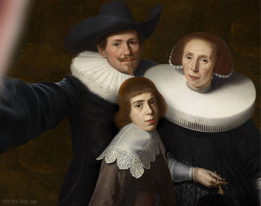 Family Portrait Of A Gentleman And His Wife And Son - Dirck Van Santvoort, 1635