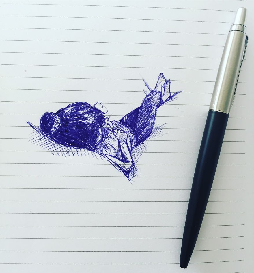38 Years Dad That Sketch His Daughters Every Day With Parker