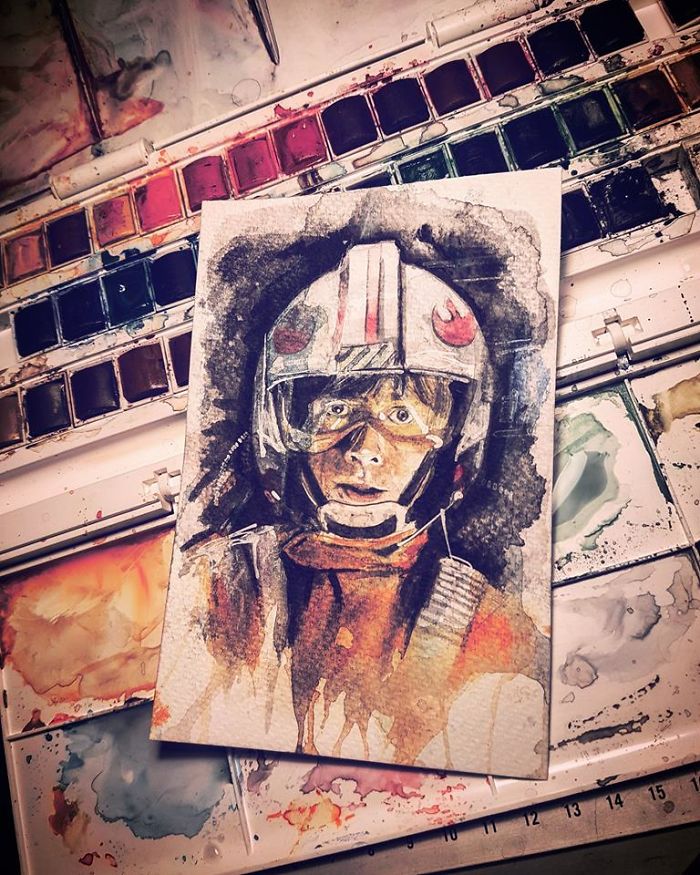 Some Star Wars Watercolours I've Painted Over The Years.