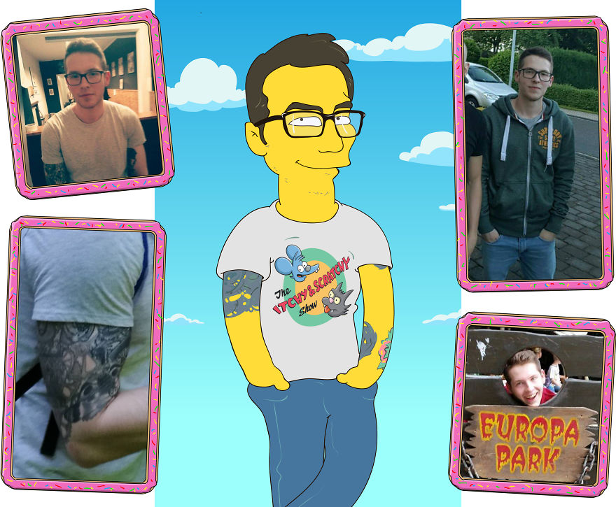 Illustrator Creates Simpsonize Portrait Of Random People&rsquo;s Into Simpsons Characters.