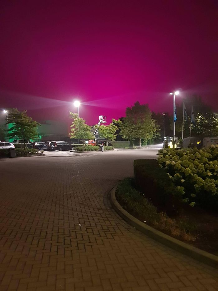 This Purple/Pink Sky At The Hotel I Am Staying