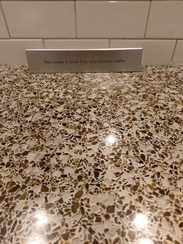 This Sink Counter At A Brewery Is Made With Recycled Beer Bottles