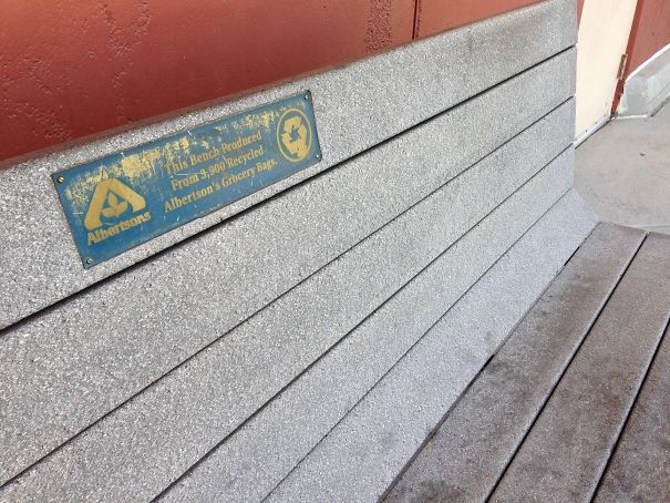 This Public Bench Was Made Using Grocery Bags