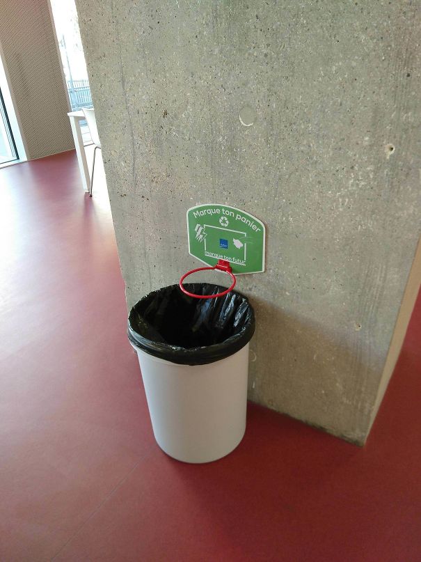 My School Fights Littering By Installing Basketball Hoops Above Trash Cans