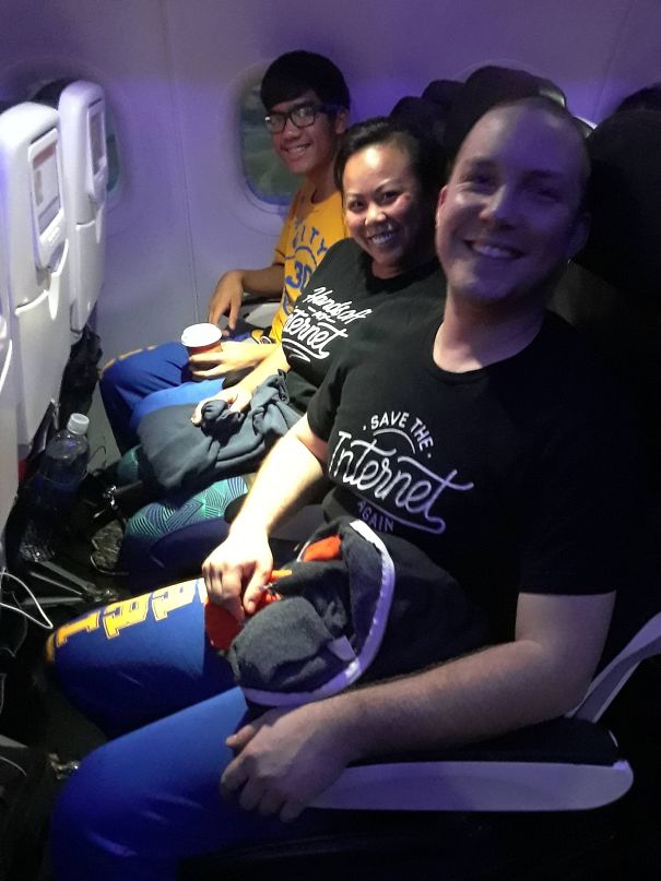 My Girlfriend And I Wore Similar Shirts But I Had No Idea That The Third Person In Our Row Would Wear The Exact Same Pants As I Did