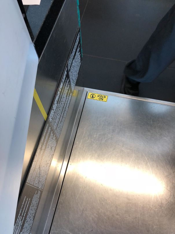 See That Drivers License Size Slot At The Edge Of That Metal Panel? Yeah, That’s Exactly Where My Drivers License Fell After Fumbling It Off The Check-In Counter At The Airport