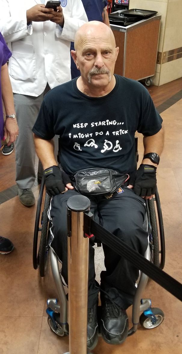 Was At The VA Hospital Today When I Ran Into This Guy And His Shirt