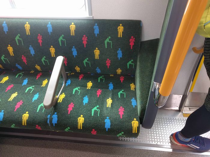 The Seat Pattern On The Train In Japan Tells You Where Priority Seating Is