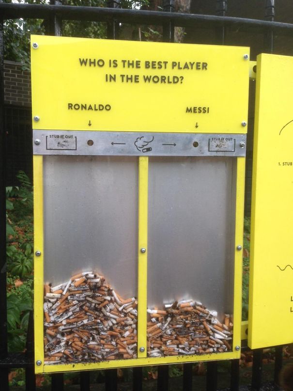 A New Question Is Up On Our Cigarette Voting Bin On Villiers Street