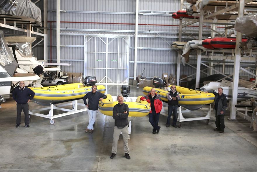 A Group Of Travelers Is Ascending Amazon River On The Inflatable Boats.