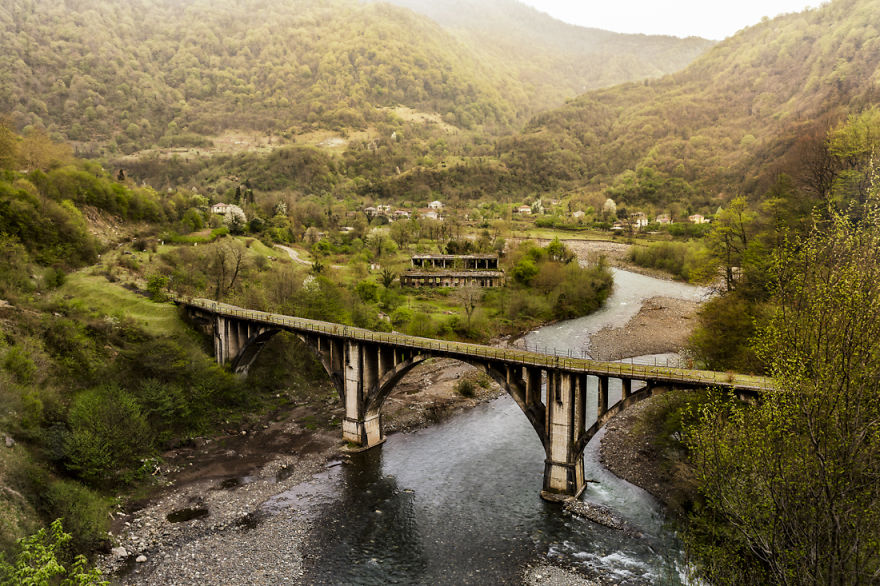 A Disused Rail Bridge In The Mountains