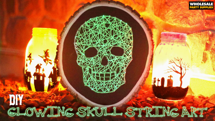 Glowing Skull String Art