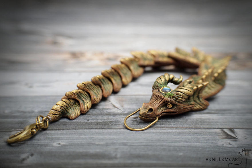 "Forest Dragon" Bracelet With Labradorite Stone