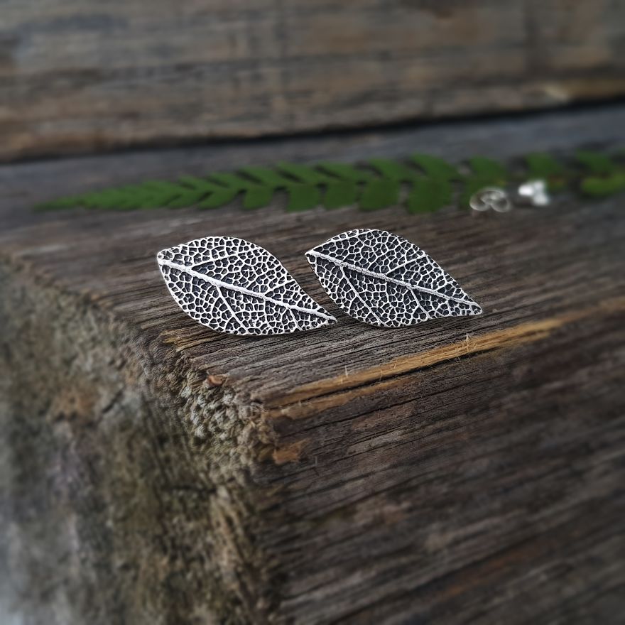 I Make Leaf Jewelry From Sterling Silver