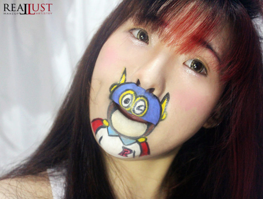 I've Painted My Mouth Into Various Childhood Character! And The Result Will Remind You About Your Beautiful Childhood Memories