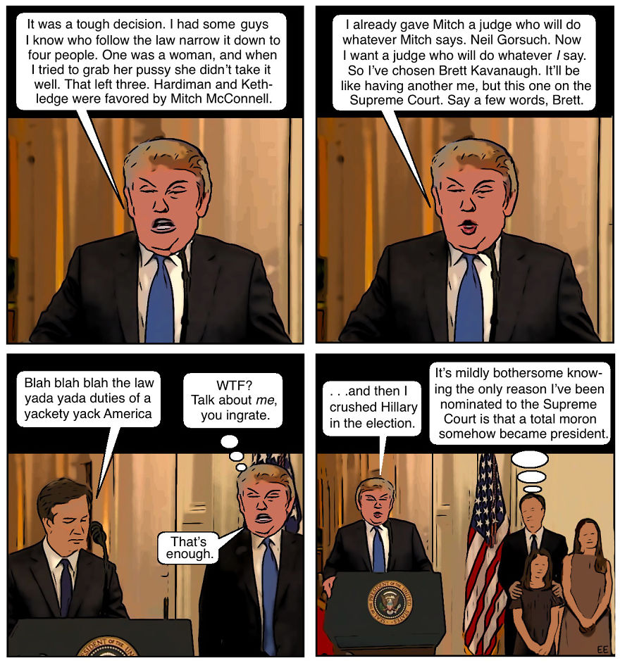 How Has Brett Kavanaugh Hijacked My "Donald Trump Strips" Comic Lately?