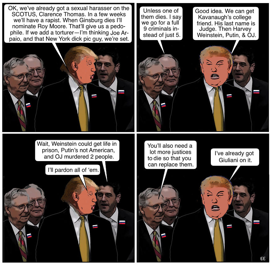 How Has Brett Kavanaugh Hijacked My "Donald Trump Strips" Comic Lately?