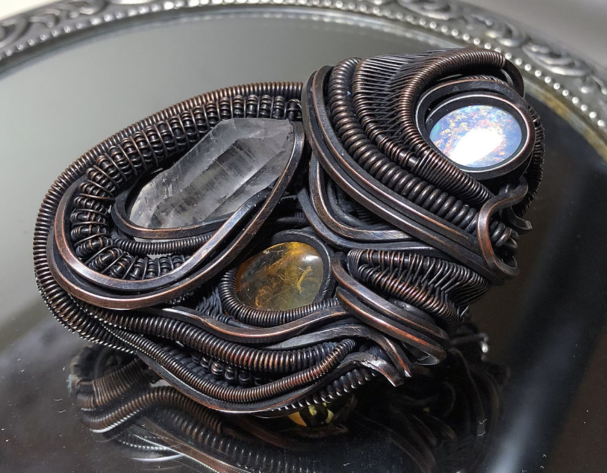 Copper Wire, Some Inspiration, A Lot Of Love, And You Get This H R Giger Style Pendant