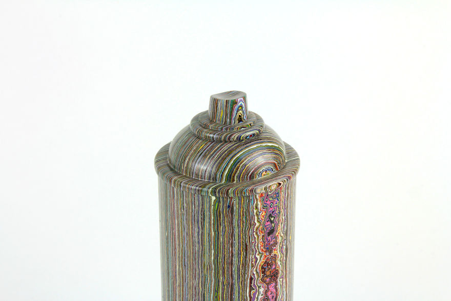 A Life Size Spray Paint Can Made Out Of Actual Solid Graffiti.