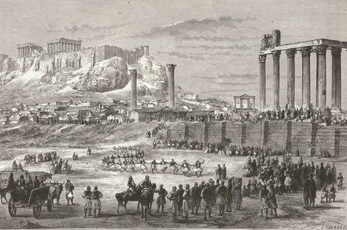 Guy Notices Something Odd On Top Of Zeus' Temple In 1858 Photo, Discovers What They Don't Teach At School