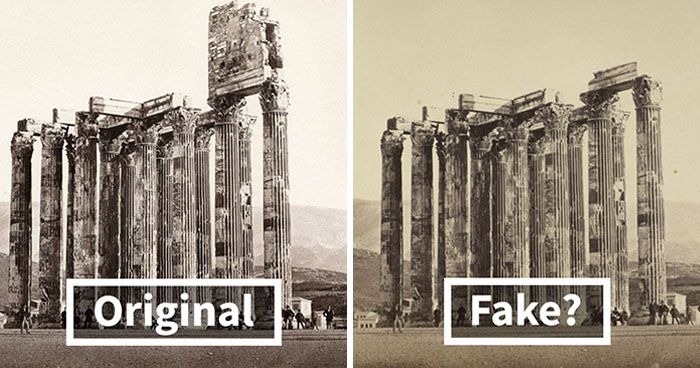 Guy Notices Something Odd On Top Of Zeus’ Temple In 1858 Photo, Discovers What They Don’t Teach At School