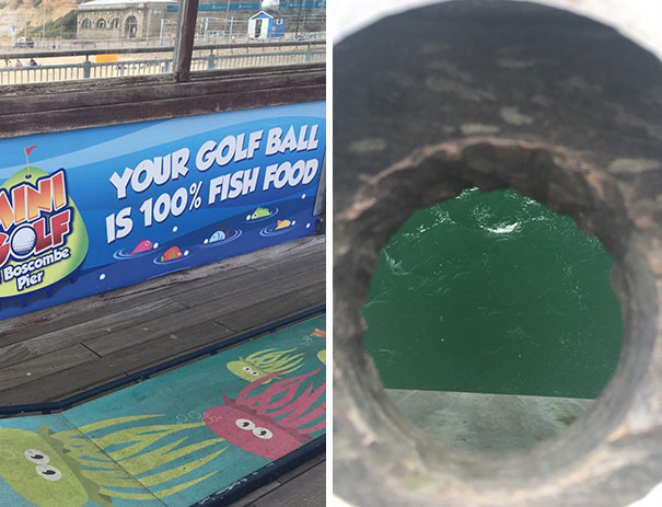 The Golf Balls At The Mini Golf On This Pier Are Biodegradable And Fall Into The Sea At The 18th Hole