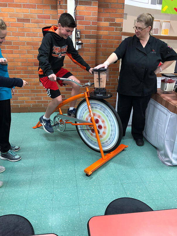 They Had A Bike At My School To Blend A Smoothie That They Were Handing Out At Lunch