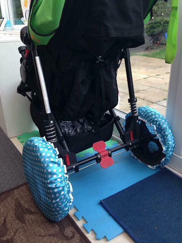 If You Have To Bring Your Stroller Indoors Put Shower Caps On The Wheels To Prevent Bringing The Dirt Inside