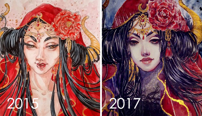 I Just Realized That Two Years Ago I Started Draw, And The Demonic Bride Was One Of My First Illustrations. So... I Wanted To See How Changed My Skills