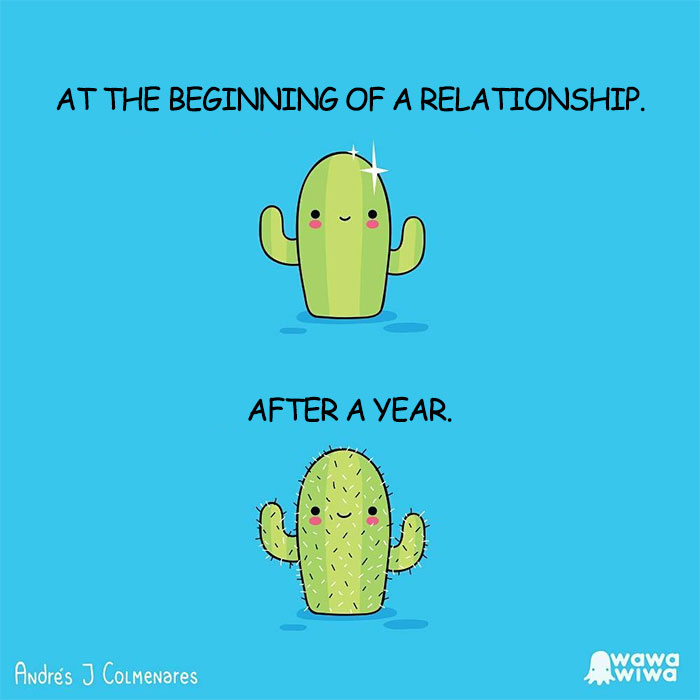 At The Beginning Of A Relationship. ... After A Year.