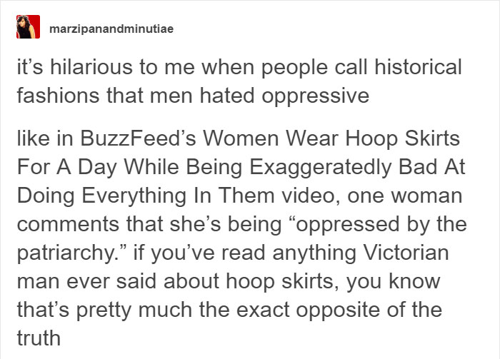 Women On Tumblr Unite To Prove That Not All Old Fashion Statements Were A Tool Of Patriarchy