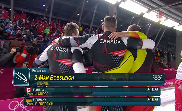 Germany And Canada Tie For Gold In Olympic Two-Man Bobsleigh