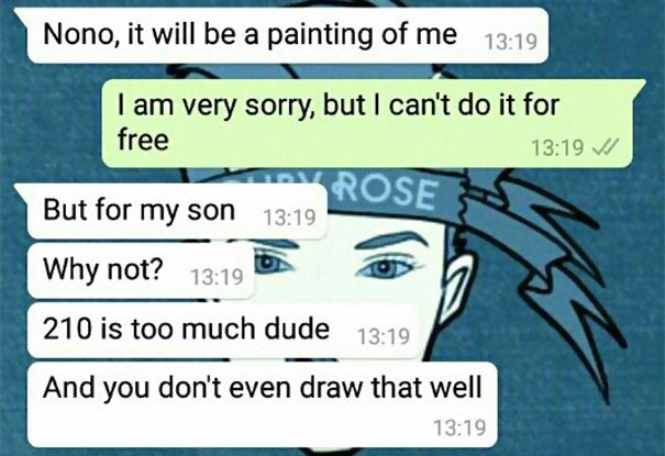 Man Orders Artist To Paint His Portrait For Free Because His Son 'Has Cancer', Gets The Response He Deserves