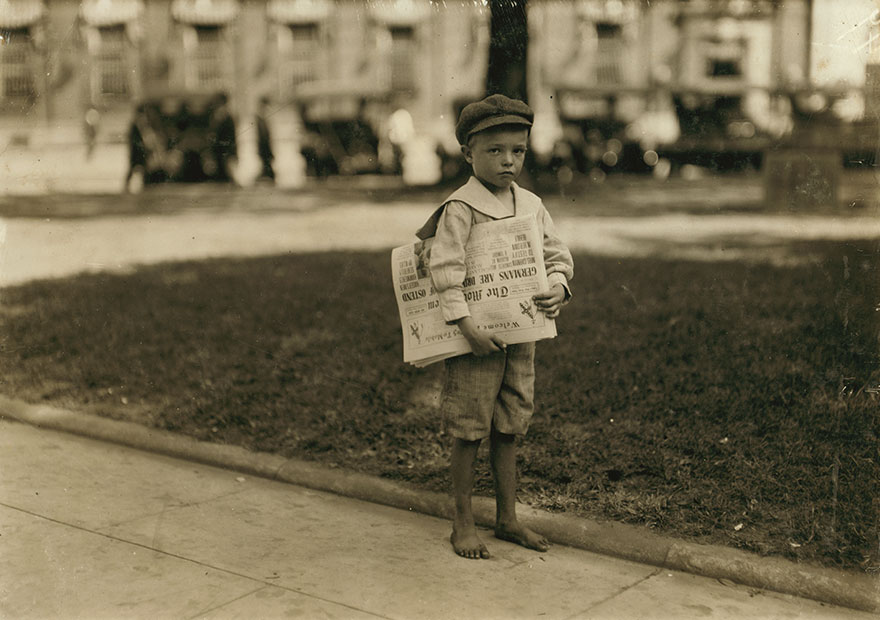 7 år gamla Ferris. Delade också ut tidningar och nyheter.