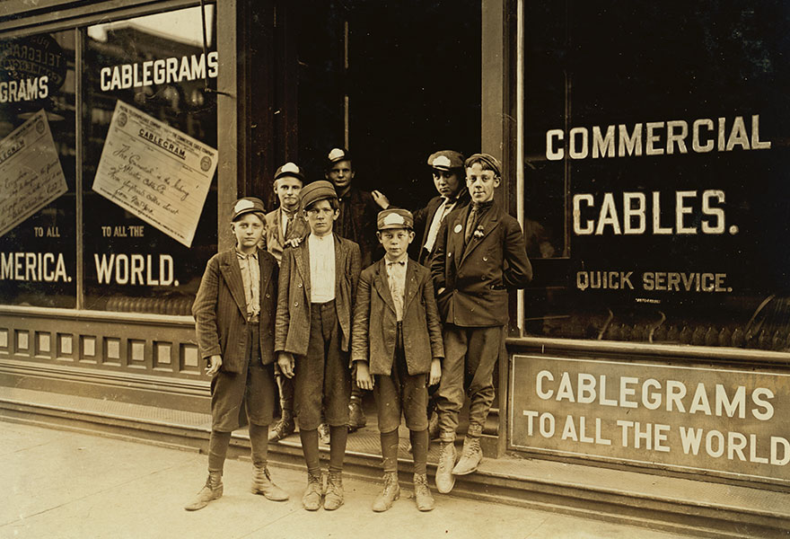 Postal Telegraph Messengers, Indianapolis, (Indiana Has No Age Limit For Mes'grs.) Location: Indianapolis, Indiana