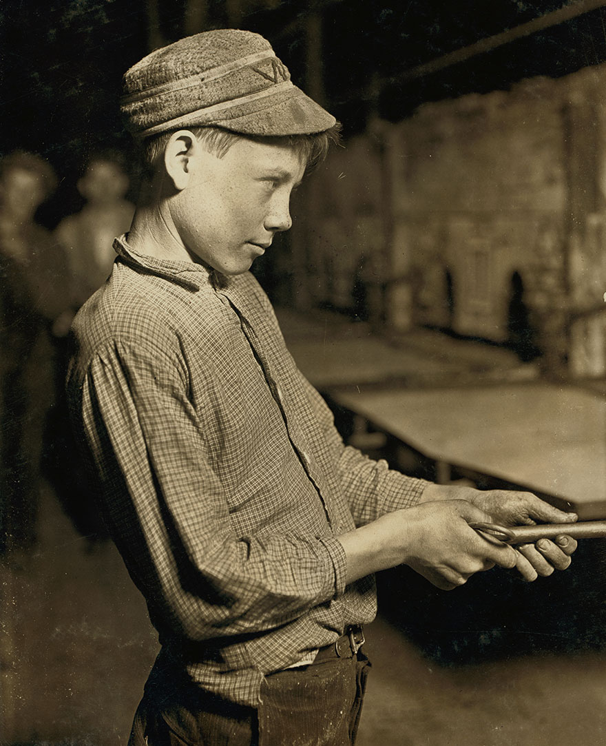 Carrying-In Boy At The Lehr, (15 Years Old) Glass Works, Grafton, W. Va. Has Worked For Several Years. Works Nine Hours. Day Shift One Week, Night Shift Next Week. Gets $1.25 Per Day. Location: Grafton, West Virginia