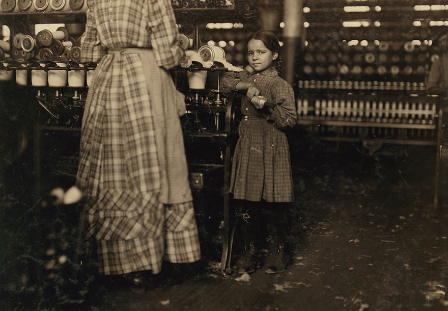 Little Fannie, 7 Years Old, 48 Inches High, Helps Sister In Elk Mills. Location: Fayetteville, Tennessee