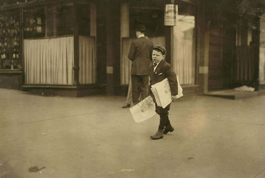 Israel April, 9 Yr. Old Newsboy With No Badge. Been Selling For Several Years. I Found Him Selling After Midnight April 17th And 18th. Quite A Pugnacious Little Chap. He And His Brother Are Said To Have A Large Clientele Among Ambassadors And Senators. Location: Washington (D.c.)