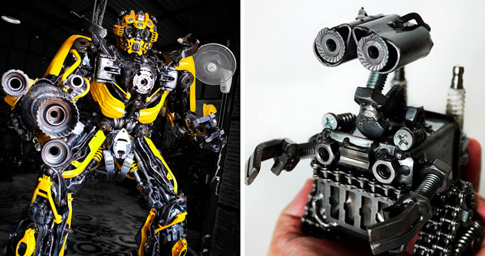 Artists Upcycle Metal Scrap Into Sculptures Of Famous Movie Characters