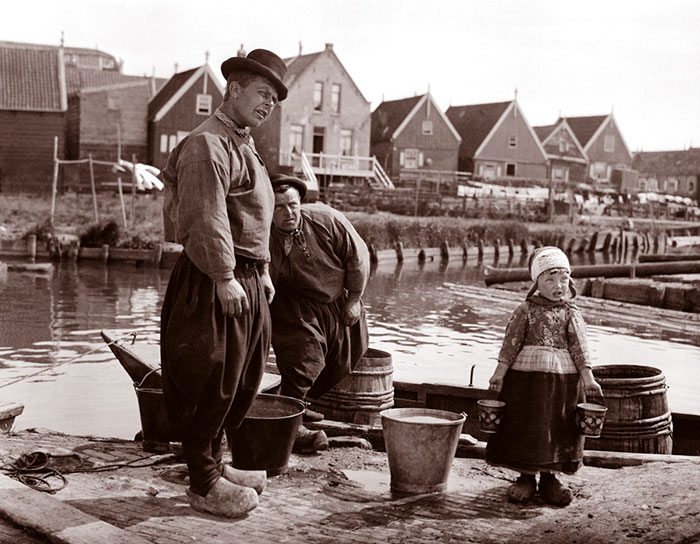 Men And Girl On The Docks, Marken, Netherlands