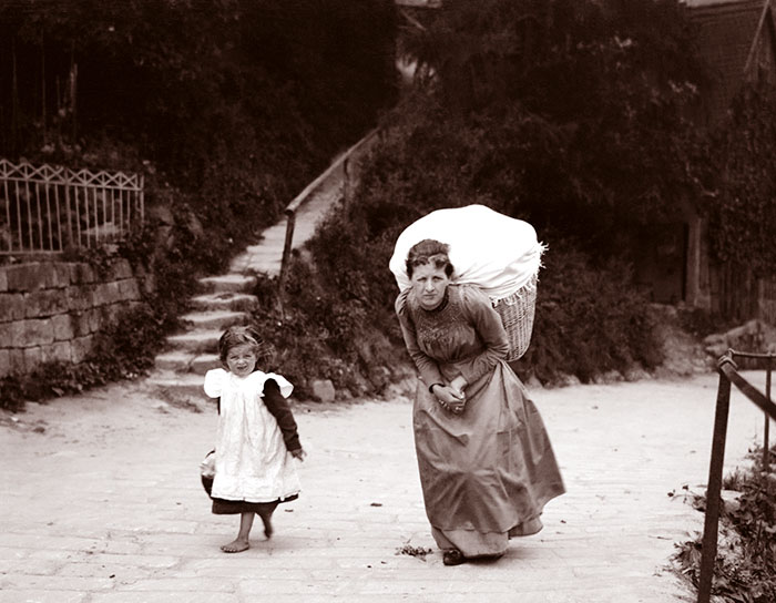 Woman With Heavy Basket, Location Uncertain