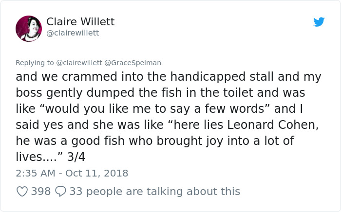 This Woman’s Co-Workers Hold A Funeral For Her Dead Fish And People Can’t Stop Laughing At How It Turned Out